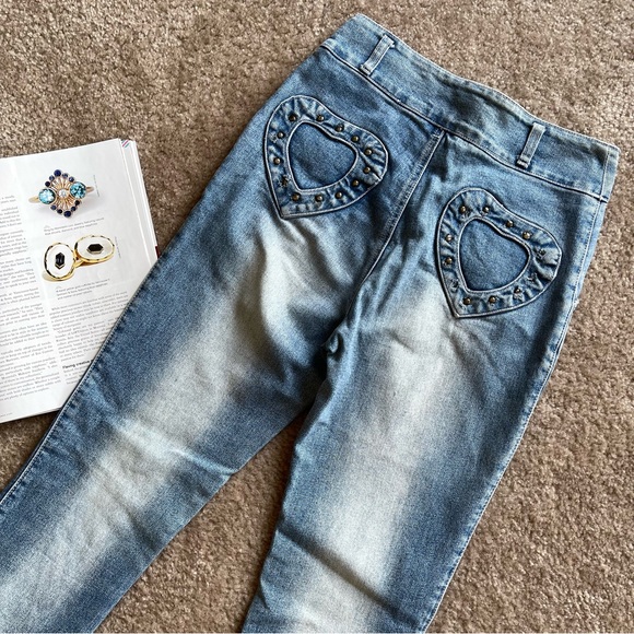 High Rise Bootcut Rivet Jeans Size: 27 - Picture 8 of 12